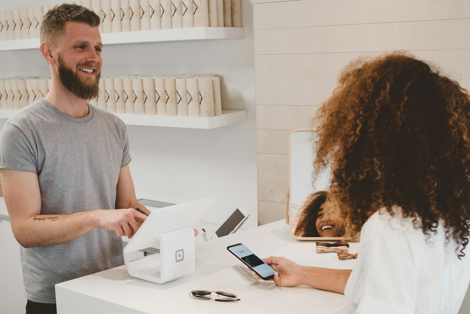 Retail payment and ecommerce checkout setup on a modern counter