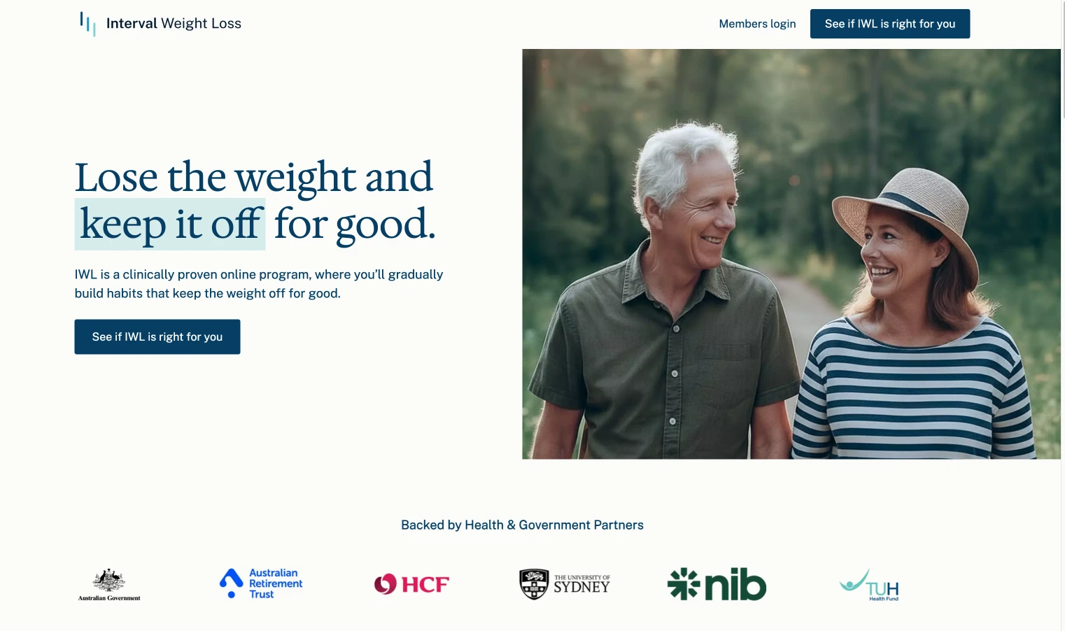 Interval Weight Loss homepage shown on desktop